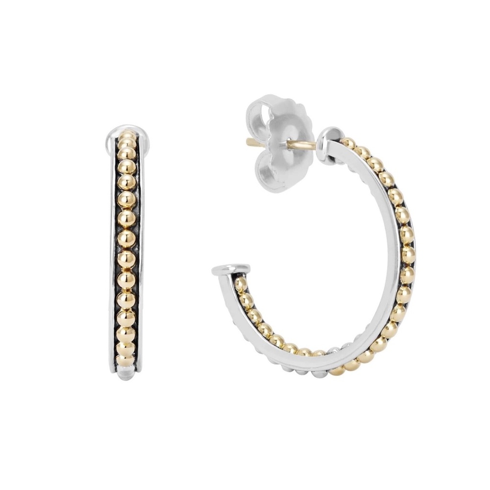 LAGOS KSL Small Hoop Earrings in Sterling Silver & 18K Yellow Gold